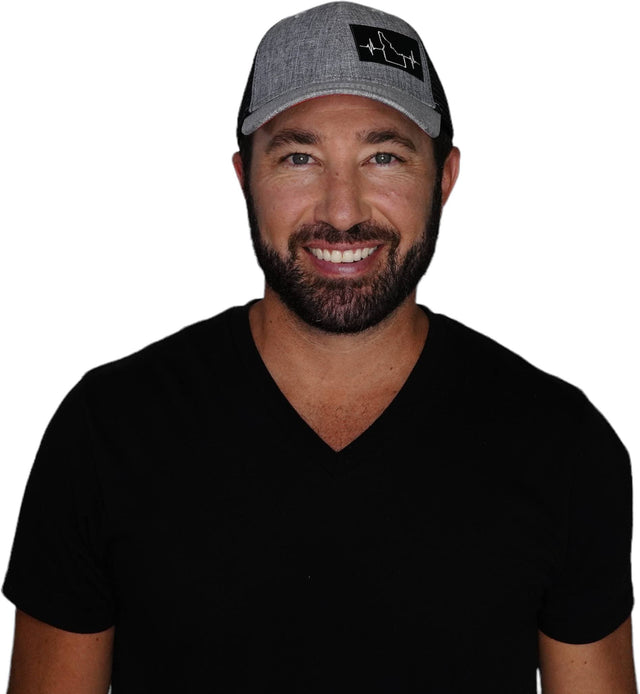 Idaho Hat, Low Profile, Snapback Hat, Heather Gray, Black, Mens Hat, Womens Hat, Man In Hat Picture