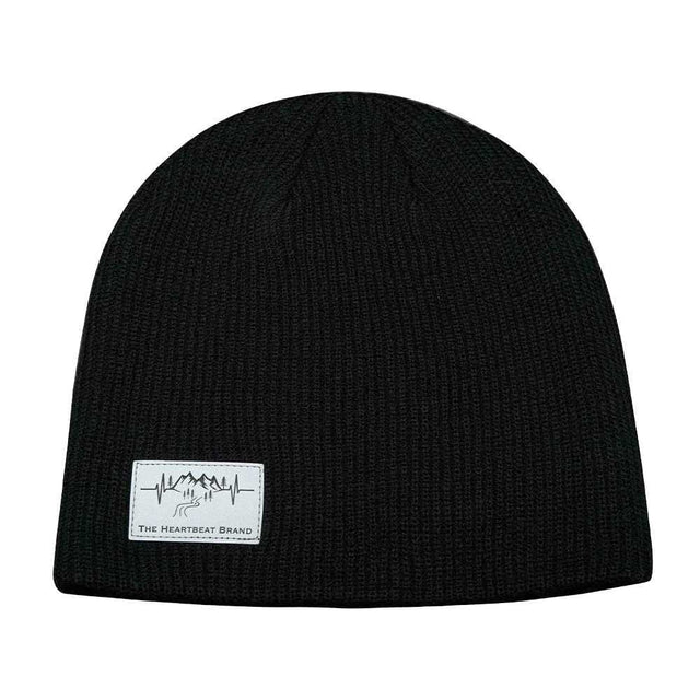 Mountains - Beanie - No Cuff - Black