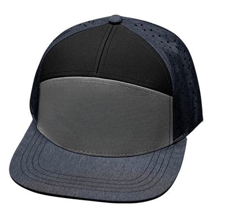 Blank - 7 Panel - Navy / Gray / Black (Unisex) - Laser Mesh
