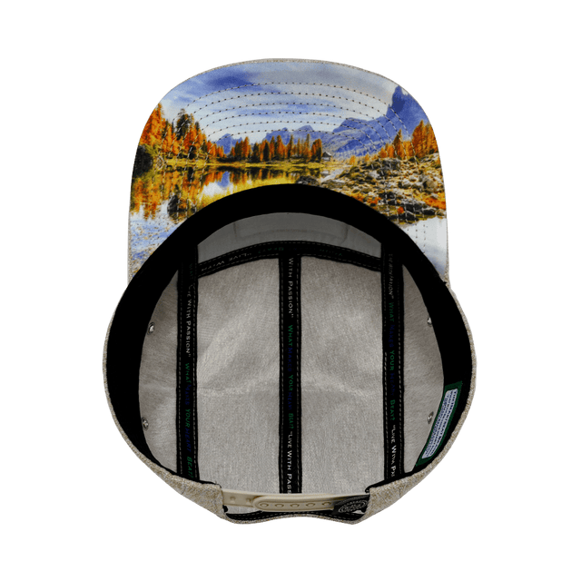 Mountains Hat, 5 Panel Hat, Snapback, Cream Hemp, Gray Hemp, Mens Hat, Womens Hat, Underbill Picture