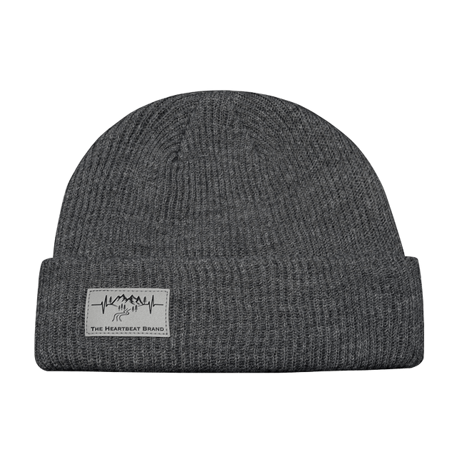 Mountains Beanie, Cuffed Beanie, Gray, Mens Beanie, Womens Beanie, Front Picture