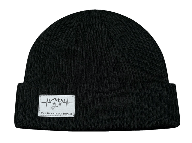 Mountains Beanie - Cuffed - Black
