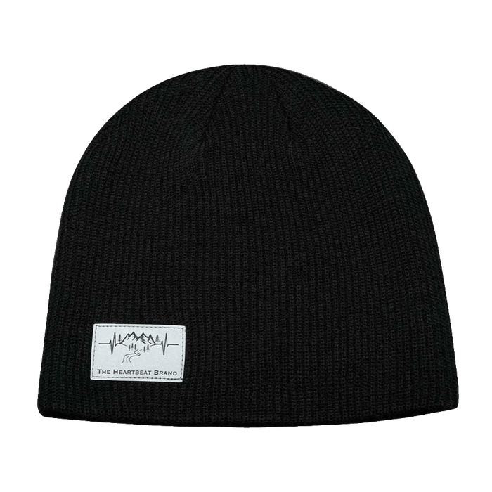 Mountains Beanie - No Cuff - Black