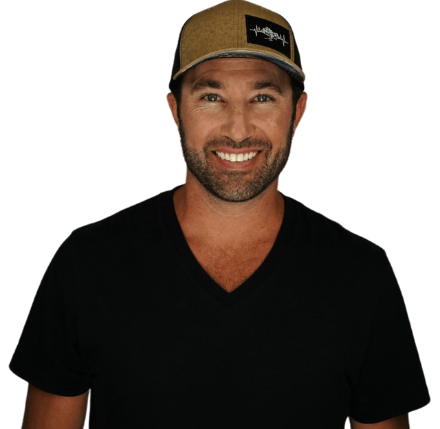 Mountains Hat, Baseball Hat, Snapback Hat, Tan Textured, Black, Mens Hat, Womens Hat, Man in Hat Picture