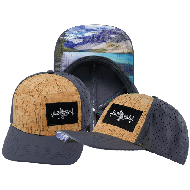 Mountains Hat, Baseball Hat, Snapback Hat, Cork, Charcoal, Mens Hat, Womens Hat, Main Picture