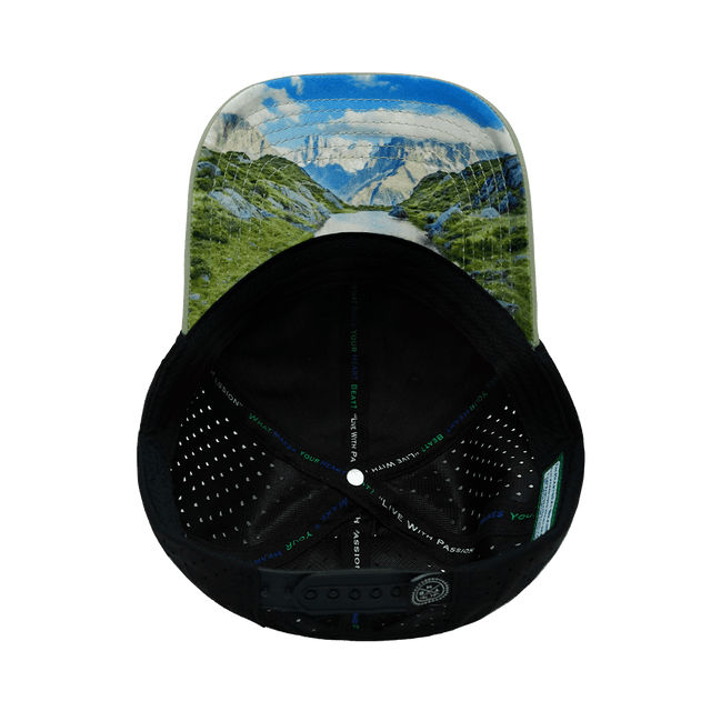 Mountains Hat, Dad Hat, Snapback, Green, Black, Mens Hat, Womens Hat, Underbill Picture