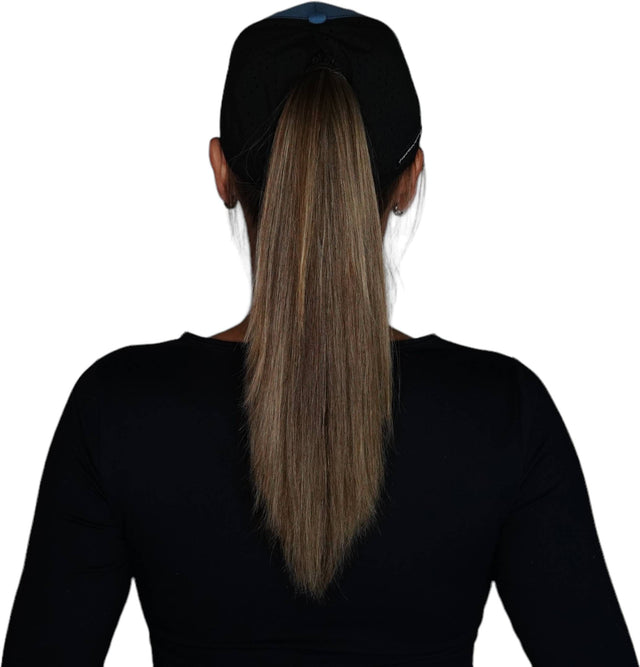 Mountains Hat, Low Profile, Ponytail, Snapback Hat, Blue, Black, Mens Hat, Womens Hat, Ponytail Hole Woman In Hat Picture