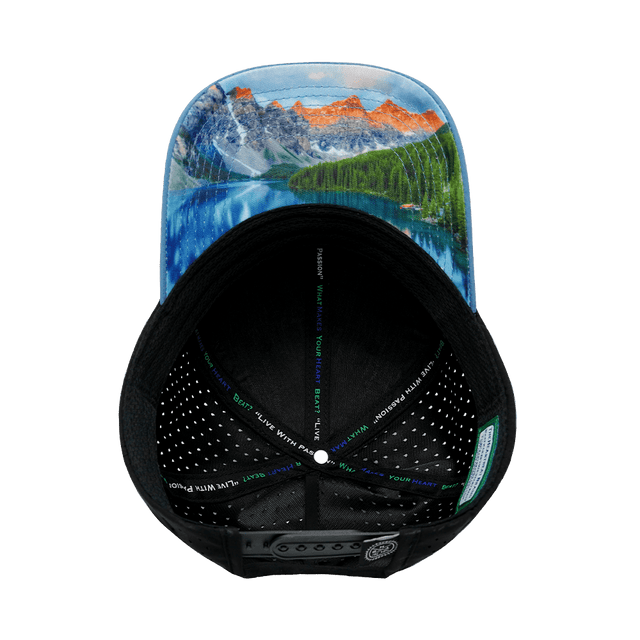 Mountains Hat, Low Profile, Ponytail, Snapback Hat, Blue, Black, Mens Hat, Womens Hat, Underbill Picture