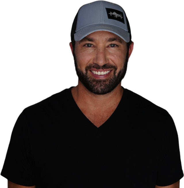 Mountains Hat, Low Profile, Ponytail, Snapback Hat, Gray Blue, Black, Mens Hat, Womens Hat, Man In Hat Picture