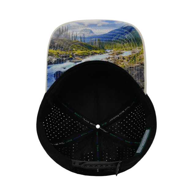 Mountains Hat, Trucker Hat, Snapback Hat, Corduroy, Cream, Black, Mens Hat, Womens Hat, Underbill Picture