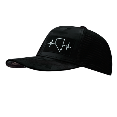 Nevada Hat, Baseball Hat, Snapback Hat, Black Camo, Black, Mens Hat, Womens Hat, Side Picture