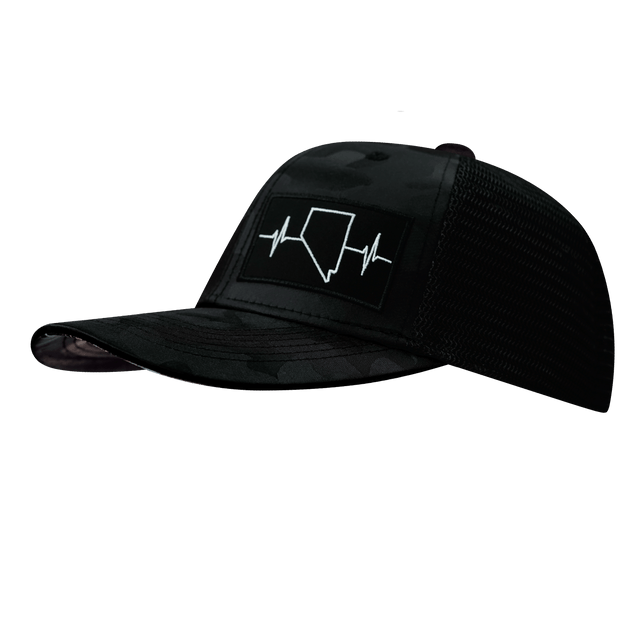 Nevada Hat, Baseball Hat, Snapback Hat, Black Camo, Black, Mens Hat, Womens Hat, Side Picture