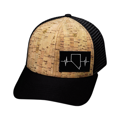 Nevada Hat, Baseball Hat, Snapback Hat, Cork, Black, Mens Hat, Womens Hat, Front Picture