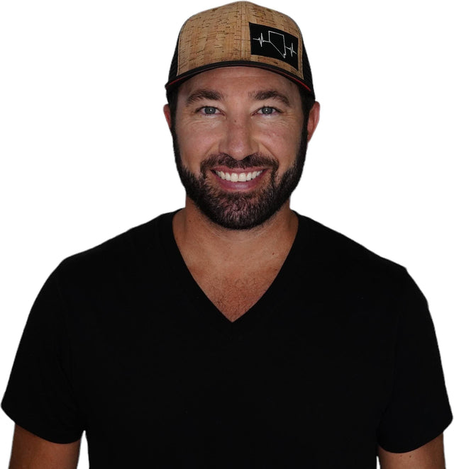 Nevada Hat, Baseball Hat, Snapback Hat, Cork, Black, Mens Hat, Womens Hat, Man in Hat Picture