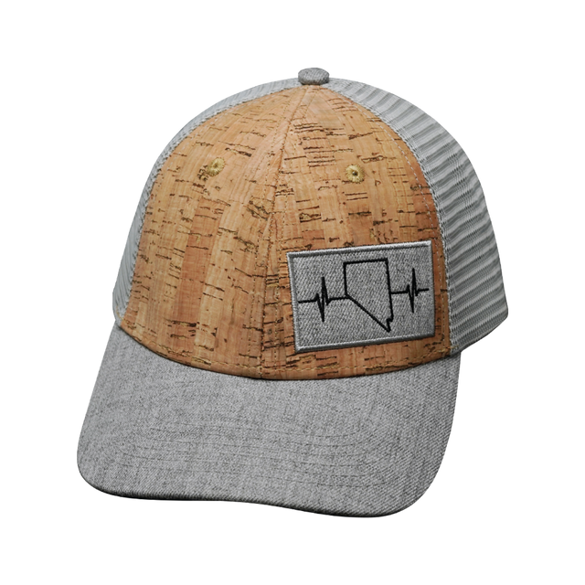 Nevada Hat, Low Profile, Snapback Hat, Cork, Heather Gray, Gray, Mens Hat, Womens Hat, Front Picture