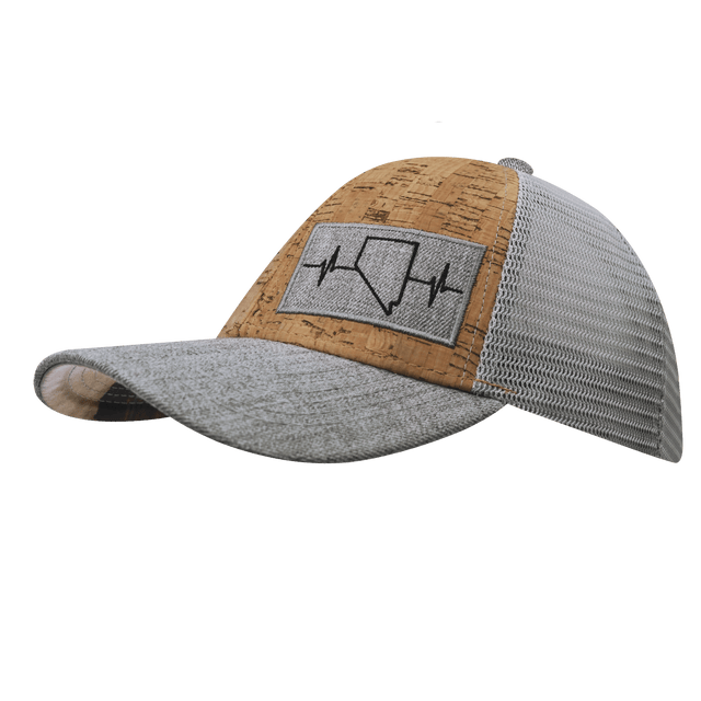 Nevada Hat, Low Profile, Snapback Hat, Cork, Heather Gray, Gray, Mens Hat, Womens Hat, Side Picture