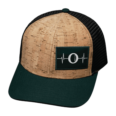 Oceanside Hat, Baseball Hat, Snapback Hat, Cork, Green, Black, Mens Hat, Womens Hat, Front Picture