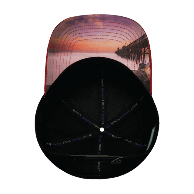 Oceanside Hat, Baseball Hat, Snapback Hat, Fabric Back, Cork, Red, Black, Mens Hat, Womens Hat, Underbill Picture