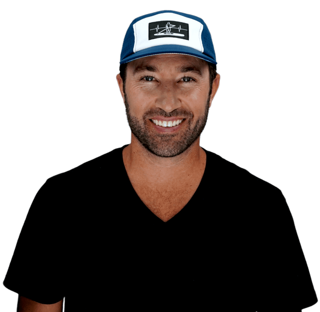 Paddle Board Hat, 5 Panel Hat, Snapback, Navy, White, Mens Hat, Womens Hat, Man In Hat Picture