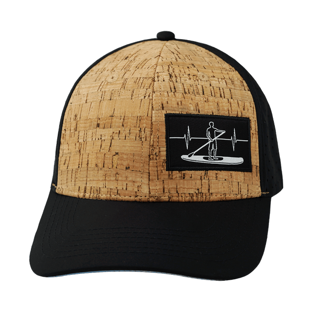Paddle Board Hat, Baseball Hat, Snapback Hat, Cork, Black, Mens Hat, Womens Hat, Front Picture