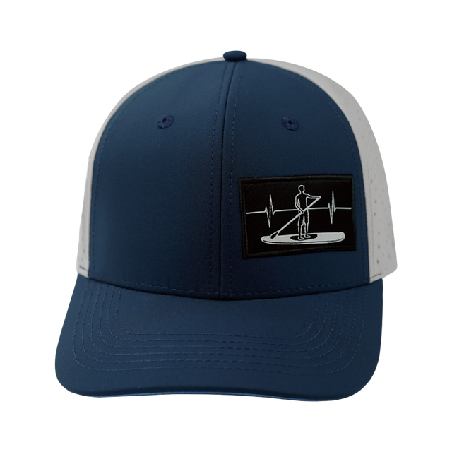 Paddle Board Hat, Baseball Hat, Snapback Hat, Navy, Gray, Mens Hat, Womens Hat, Front Picture