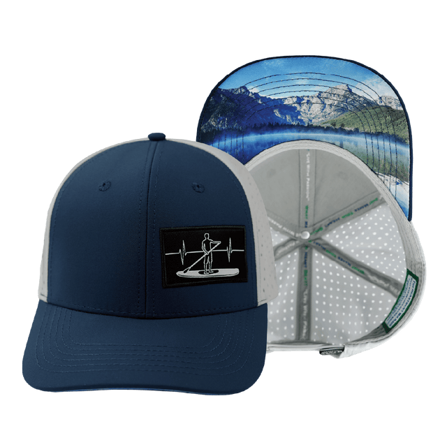 Paddle Board Hat, Baseball Hat, Snapback Hat, Navy, Gray, Mens Hat, Womens Hat, Main Picture