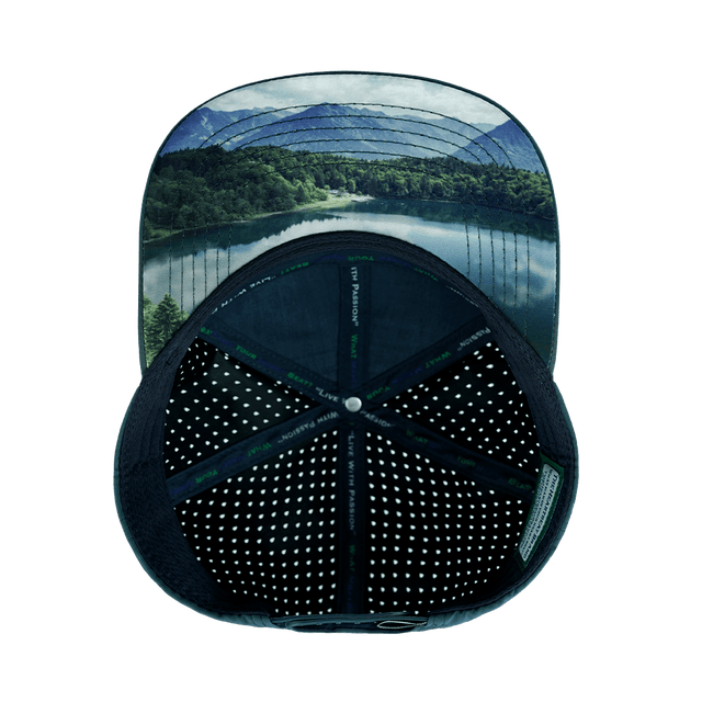 Paddle Board Hat, Flat Bill, Snapback Hat, Cork, Dark Teal, White, Mens Hat, Womens Hat, Underbill Picture