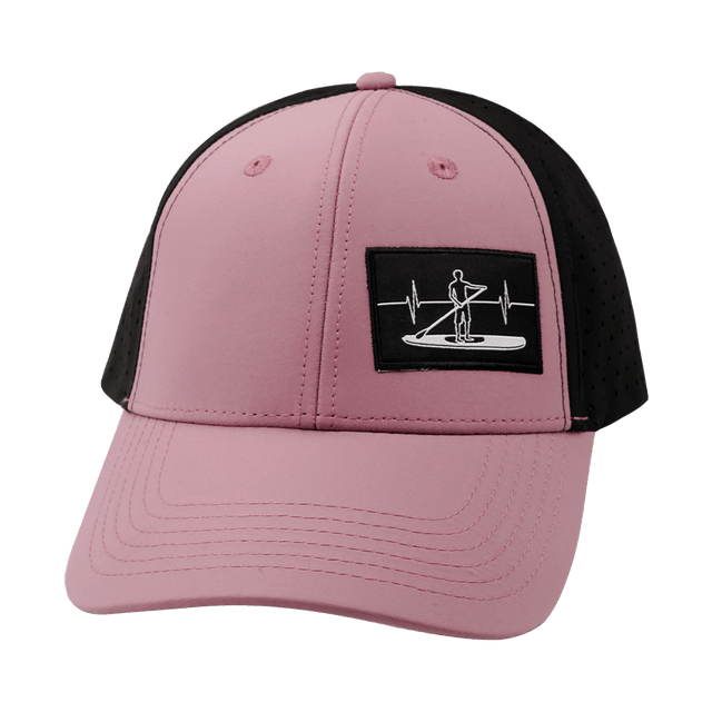 Paddle Board Hat, Low Profile, Ponytail, Snapback Hat, Lavender, Black, Mens Hat, Womens Hat, Front Picture
