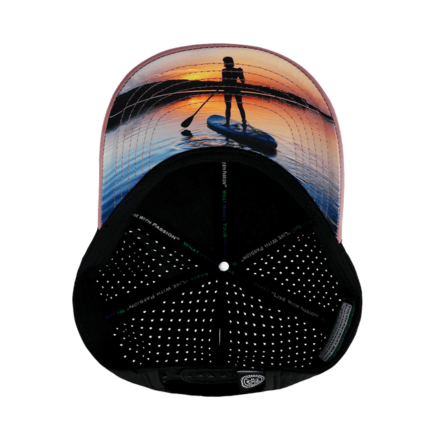Paddle Board Hat, Low Profile, Ponytail, Snapback Hat, Lavender, Black, Mens Hat, Womens Hat, Underbill Picture