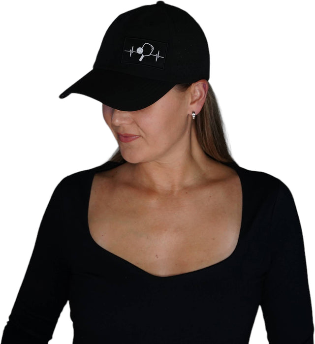 Pickleball Hat, Baseball Hat Fit, Snapback Hat, Black, Mens Hat, Womens Hat, Woan In Hat Picture
