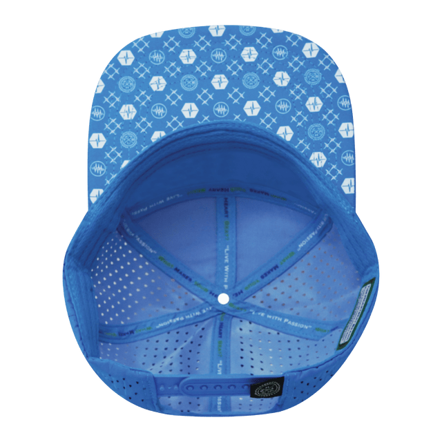 Pickleball Hat, Flat Bill, Snapback Hat, Neon Blue, White, Neon Peach, Mens Hat, Womens Hat, Underbill Picture