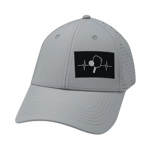 Pickleball Hat, Low Profile, Ponytail, Snapback Hat, Gray, Mens Hat, Womens Hat, Front Picture
