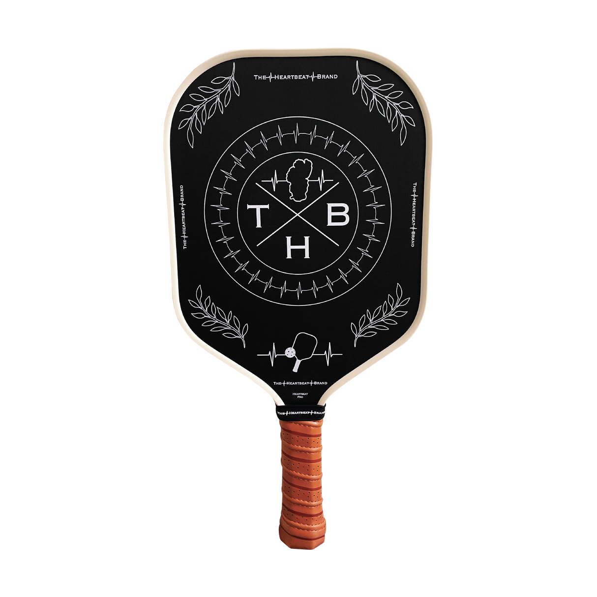 Pickleball Paddle, Heartbeat Pro, Cream, Tan, Black, Front Picture