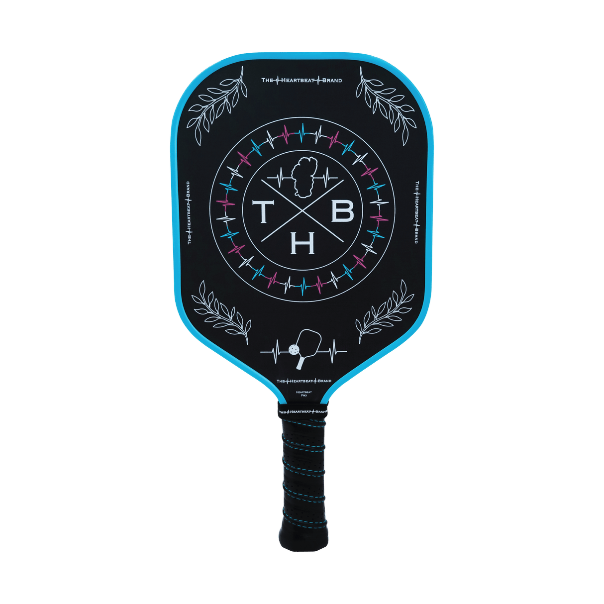 Pickleball Paddle, Heartbeat Pro, Neon Blue, Black, Front Picture