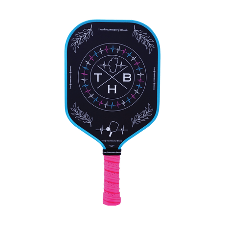 Pickleball Paddle, Heartbeat Pro, Neon Blue, Neon Pink, Black, Front Picture