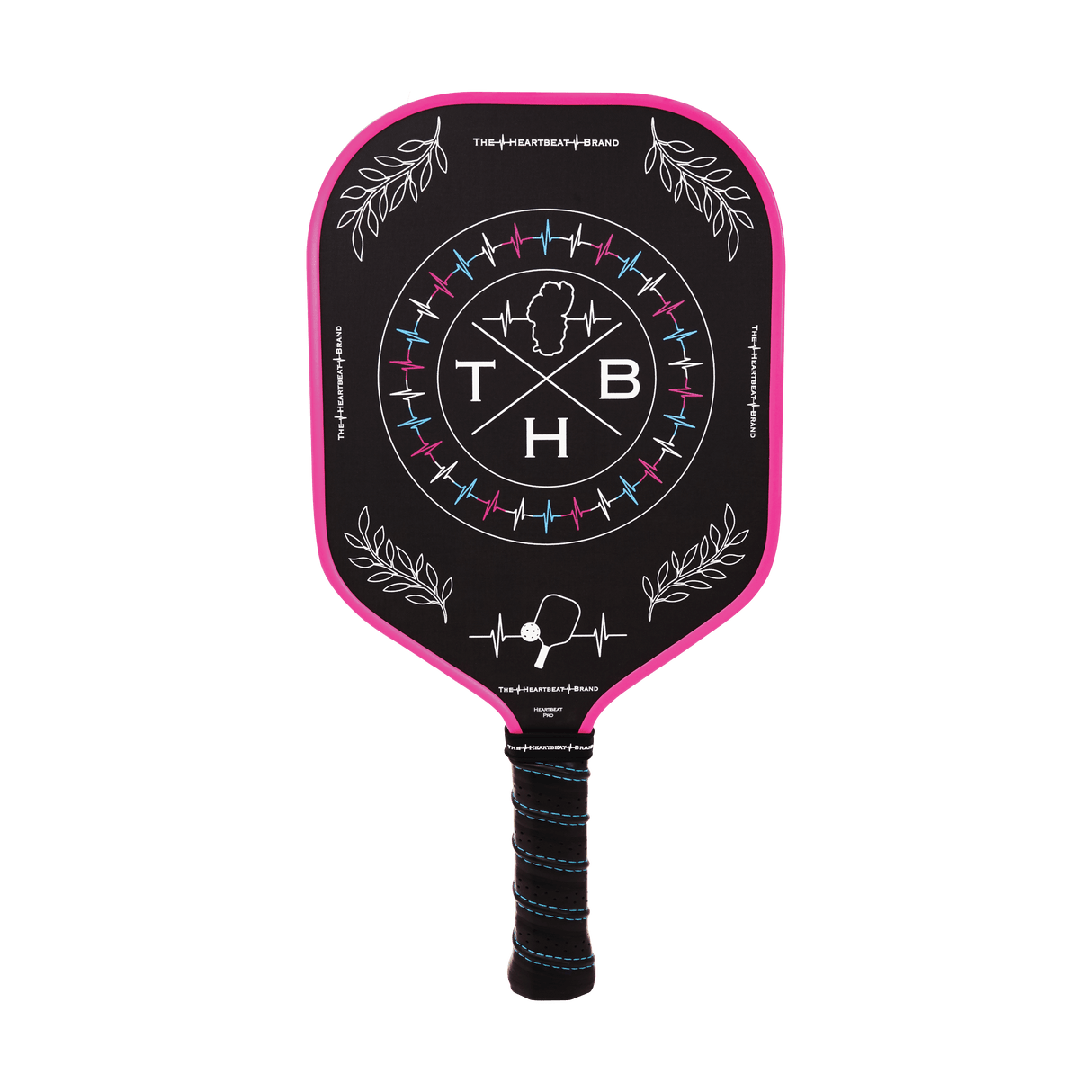 Pickleball Paddle, Heartbeat Pro, Neon Pink, Black, Front Picture