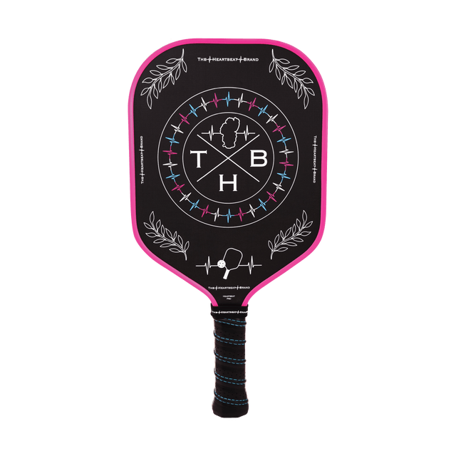Pickleball Paddle, Heartbeat Pro, Neon Pink, Black, Front Picture
