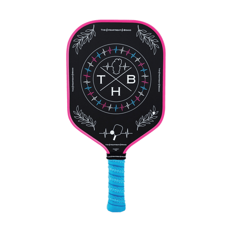 Pickleball Paddle, Heartbeat Pro, Neon Pink, Neon Blue, Black, Front Picture