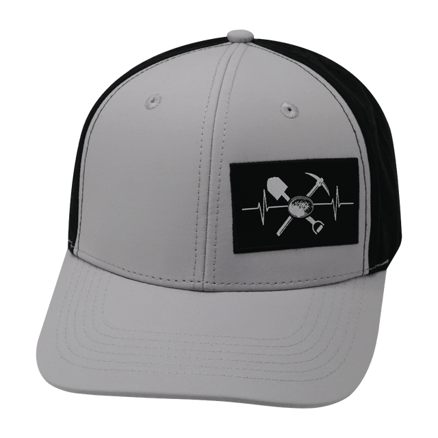 Prospecting Hat, Baseball Hat Fit, Snapback Hat, Gray, Black, Mens Hat, Womens Hat, Front Picture