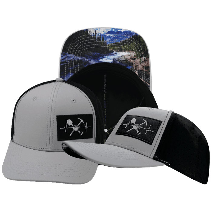 Prospecting Hat — Baseball Hat Fit, Gray / Black, Laser Mesh