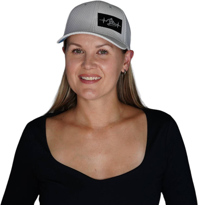 Surf Hat, Athletiic Fit, Airmesh, Snapback Hat, Gray, Mens Hat, Womens Hat, Woman In Hat Picture