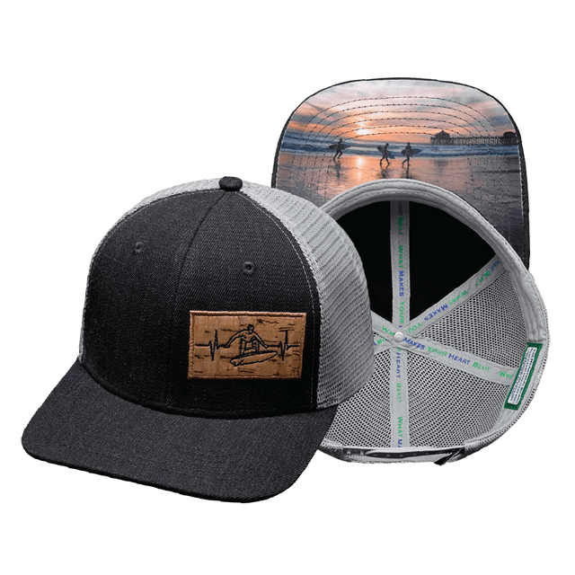Surf Hat, Baseball Hat, Snapback Hat, Charcoal, Gray, Mens Hat, Womens Hat, Main Picture