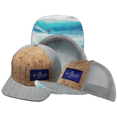 Surf Hat — Baseball Hat Fit, Cork, Heather Gray / Gray, Trucker Mesh