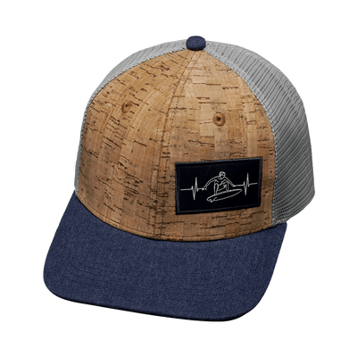 Surf Hat, Baseball Hat, Snapback Hat, Cork, Heather Navy, Gray, Mens Hat, Womens Hat, Front Picture