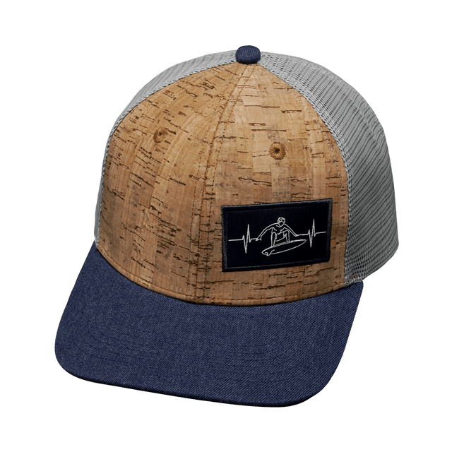 Surf Hat, Baseball Hat, Snapback Hat, Cork, Heather Navy, Gray, Mens Hat, Womens Hat, Front Picture