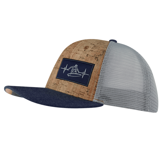 Surf Hat, Baseball Hat, Snapback Hat, Cork, Heather Navy, Gray, Mens Hat, Womens Hat, Side Picture
