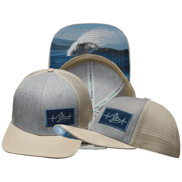 Surf Hat, Baseball Hat, Snapback Hat, Cream, Gray, Mens Hat, Womens Hat, Main Picture