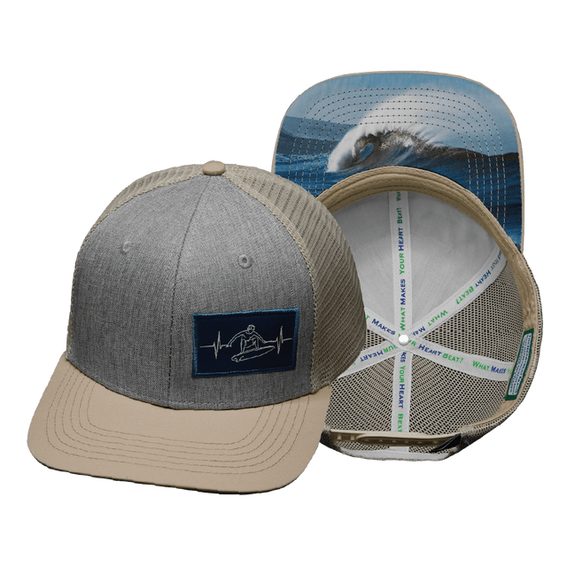 Surf Hat, Baseball Hat, Snapback Hat, Cream, Gray, Mens Hat, Womens Hat, Main Picture