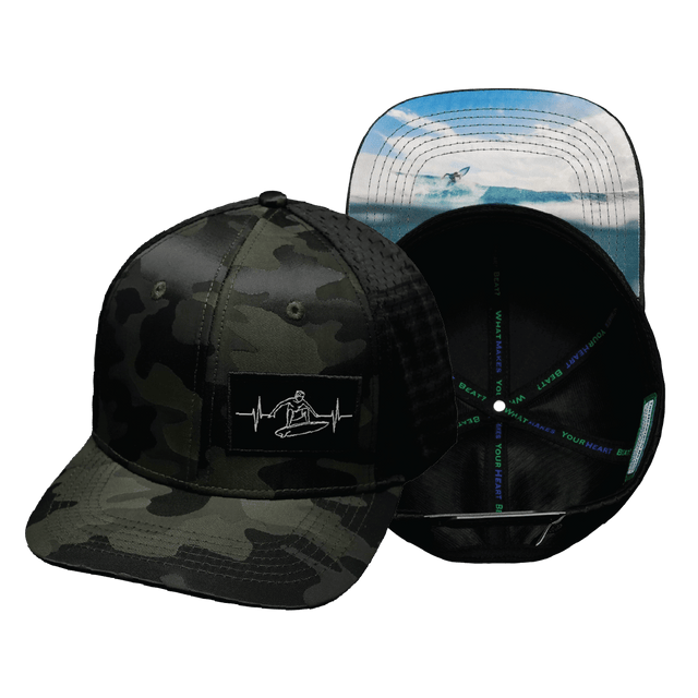 Surf Hat, Baseball Hat, Snapback Hat, Green Camo, Black, Mens Hat, Womens Hat, Main Picture