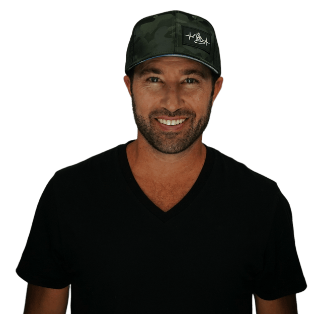 Surf Hat, Baseball Hat, Snapback Hat, Green Camo, Black, Mens Hat, Womens Hat, Man In Hat Picture